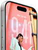 iPhone 17 Pro, parte frontal, se muestra la pantalla bloqueada de iOS 26, Dynamic Island en la parte superior, Botón de Acción, botones de volumen